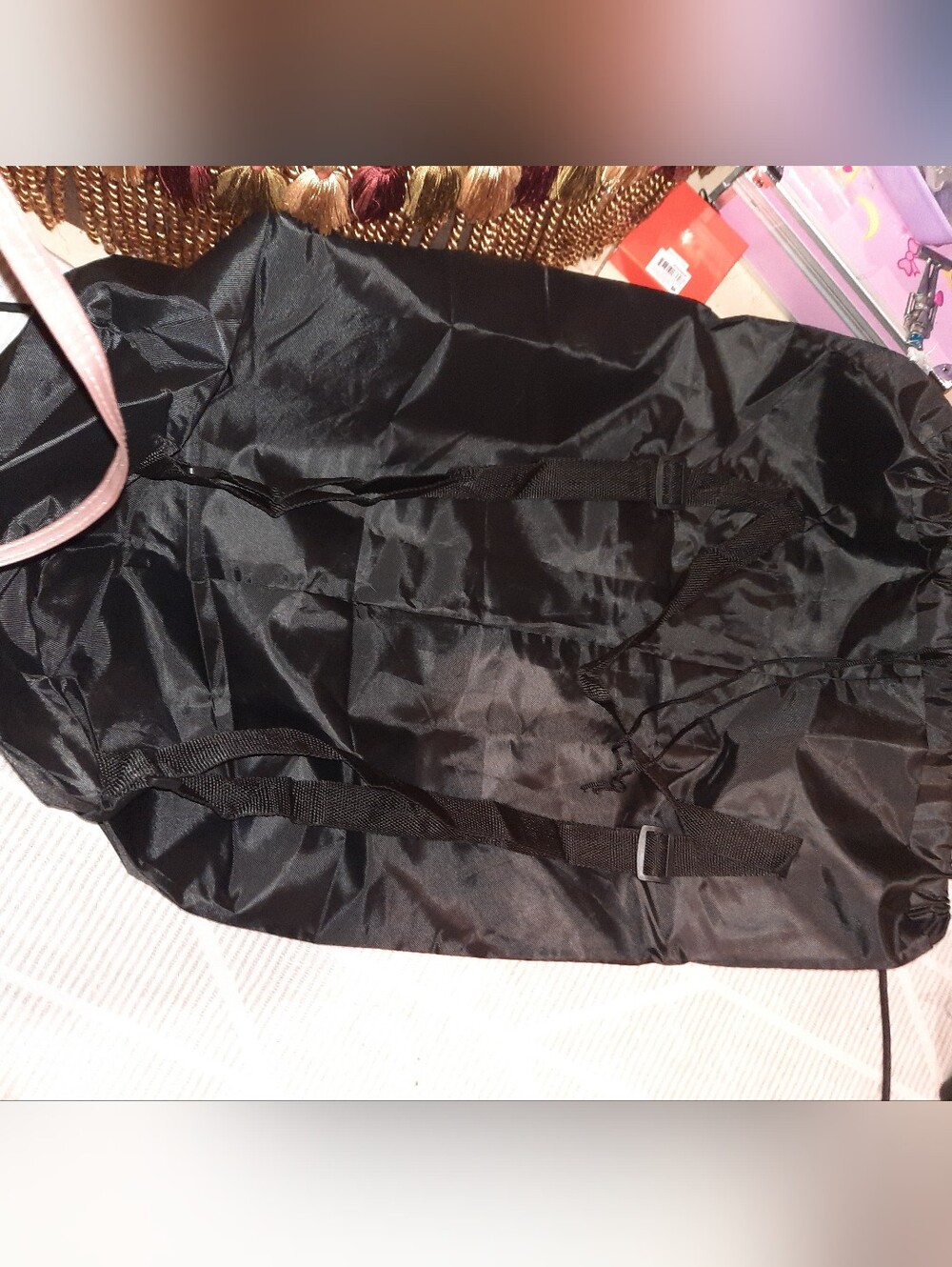NWT Home Styles Black Laundry Backpack Spacious Duffle Overnight Bag School
